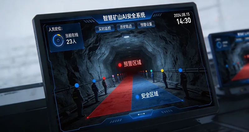 机身制造车间内部场景，包含大型舱段、高空平台和多种设备