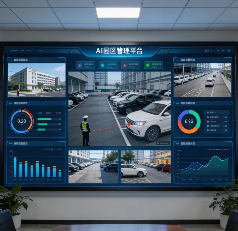 AI系统管理后台界面,显示多条误报的“玩手机”警报,与实际工人操作画面对比