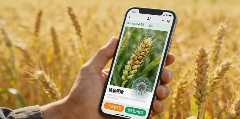 无人机正在高粱田上空进行飞行监测