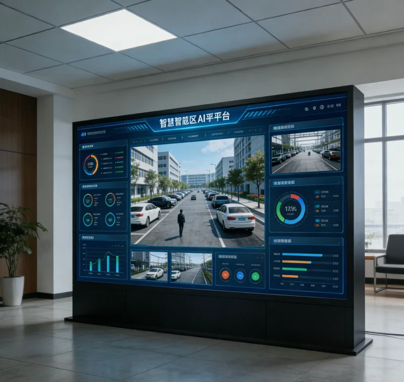 AI安全监控系统后台界面截图，显示多个报警事件列表和实时视频画面，界面简洁。