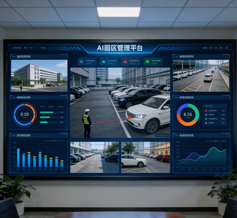 AI视觉检测系统界面,屏幕上高亮显示模具表面的缺陷位置