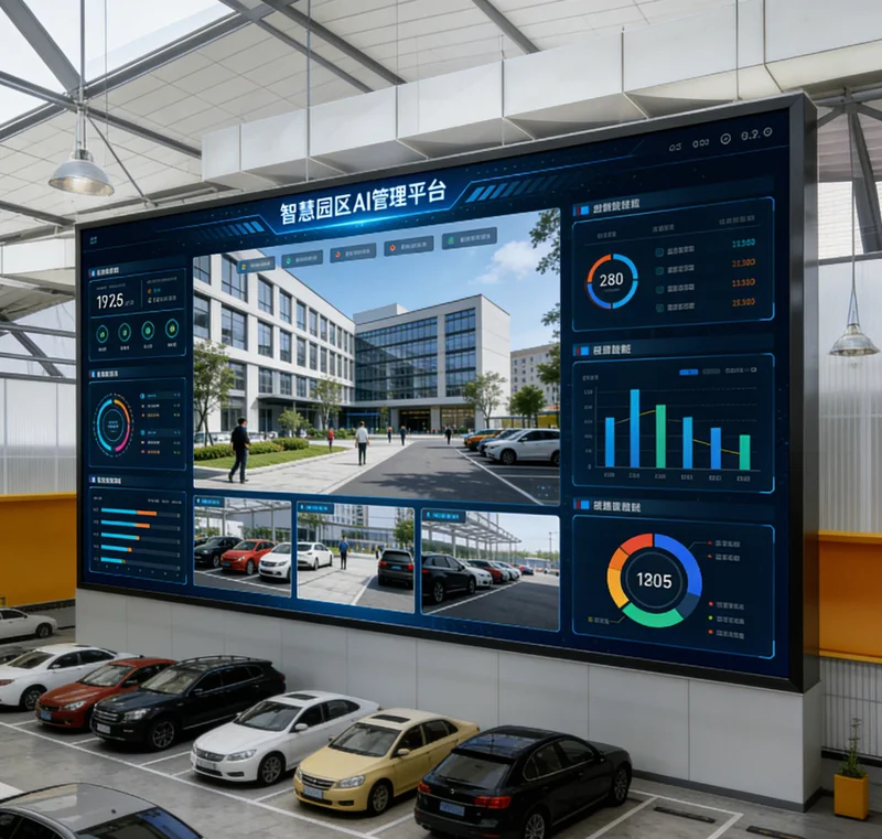 工厂能源管理中心AI智能看板，展示实时能耗与优化建议