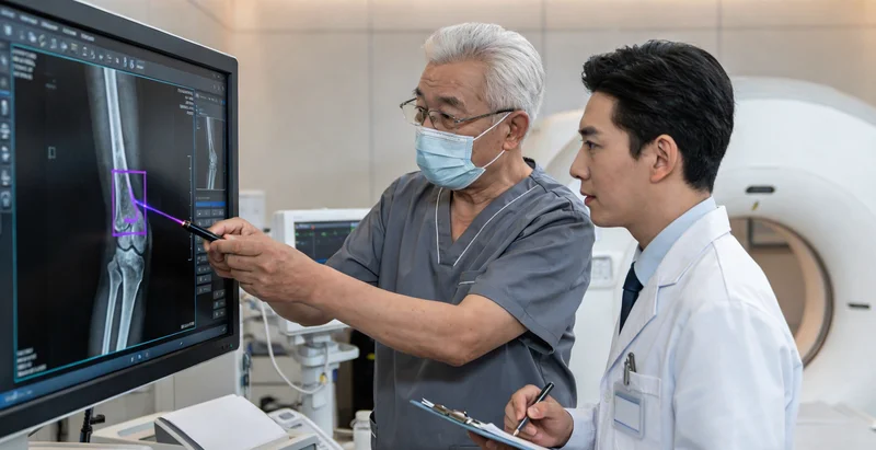 一张合格的牙贴面X光片与一张含有气泡缺陷的X光片对比图