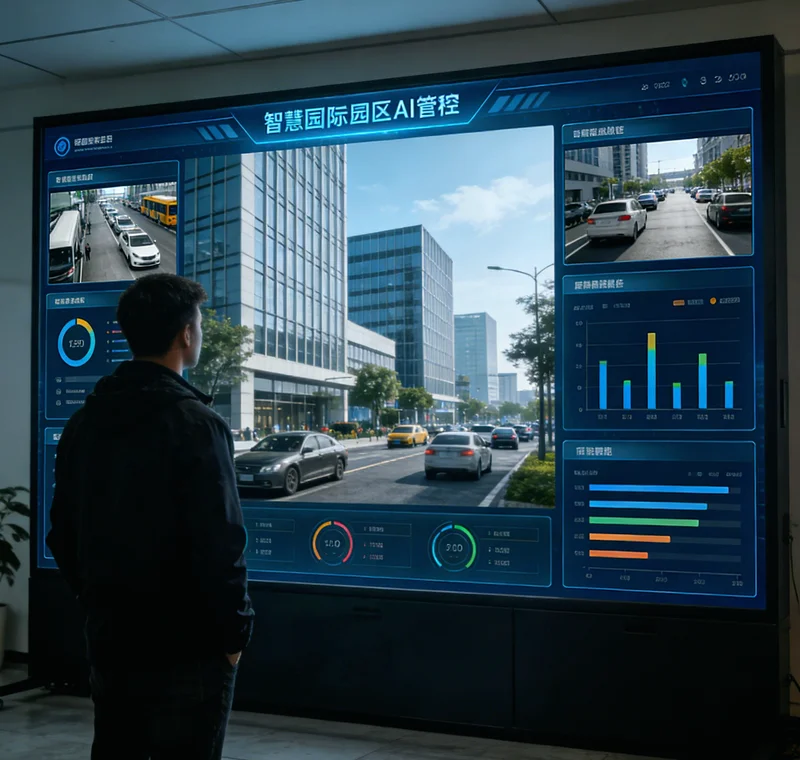 车间电子看板上清晰展示着AI自动排产的计划甘特图，各订单进度一目了然