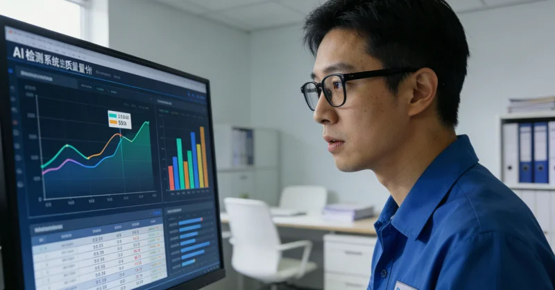 化工厂质检员在灯光下对比样品颜色