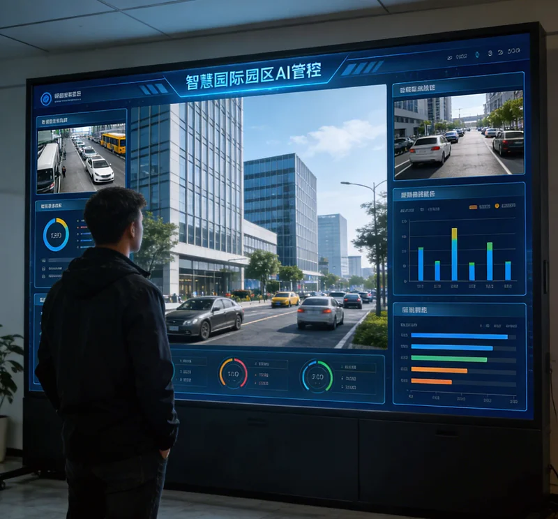 智能仓储拣货场景,货架上的灯光按钮亮起,精准指示待拣货物位置