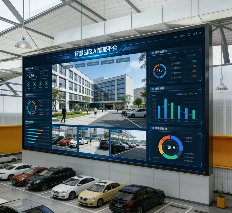 AI运输调度系统数据监控大屏界面示意图