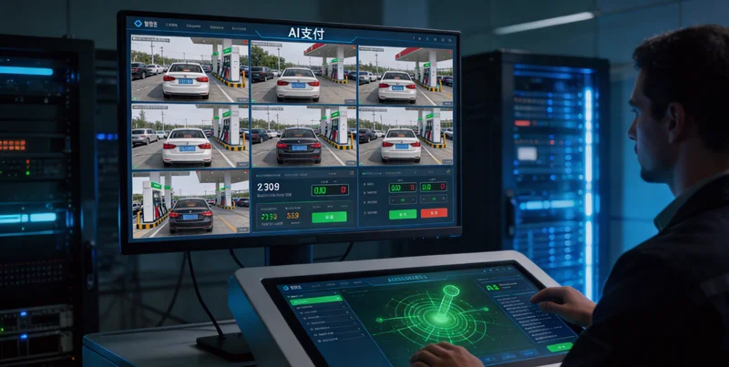 发动机油生产车间内,AI摄像头对准压力表和温度计进行自动识别读数