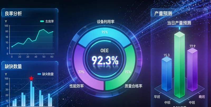 AI供应链预测系统界面示意图,显示物料需求预测曲线与库存水位预警。