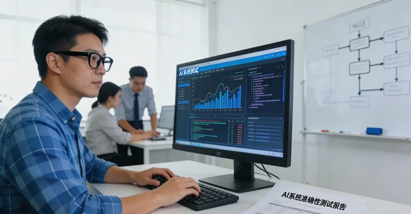 运载火箭总装测试厂房内景，工程师正在监控多台测试设备屏幕