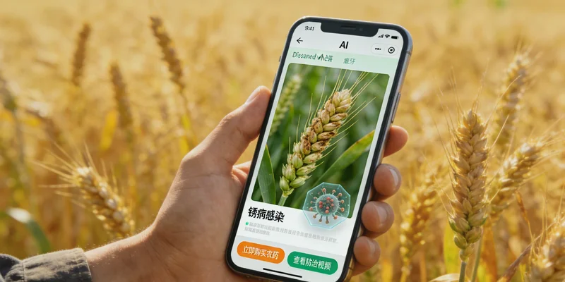 清晨雾气中的白茶茶园，茶农正在艰难巡山