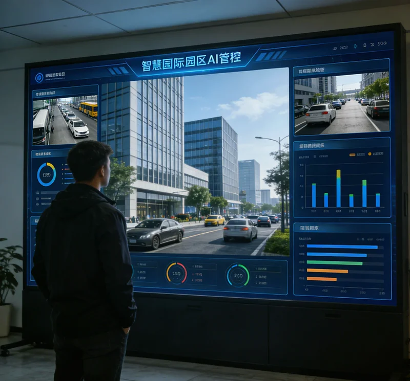 安装在焊接产线上的AI视觉检测站，带有工业相机和环形光源