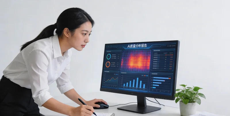 混凝土搅拌站内，质检员正在现场取样检测