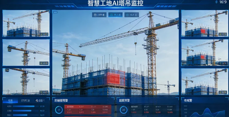 塔吊厂仓库内,各种标准节和钢结构件堆积存放的场景