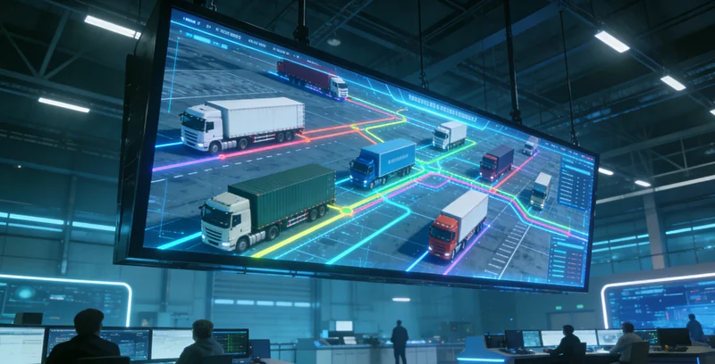 传统冷冻库内，叉车行驶路线交叉混乱，缺乏规划