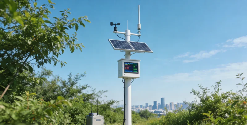 养殖户正在塘边使用设备检测并记录水质数据