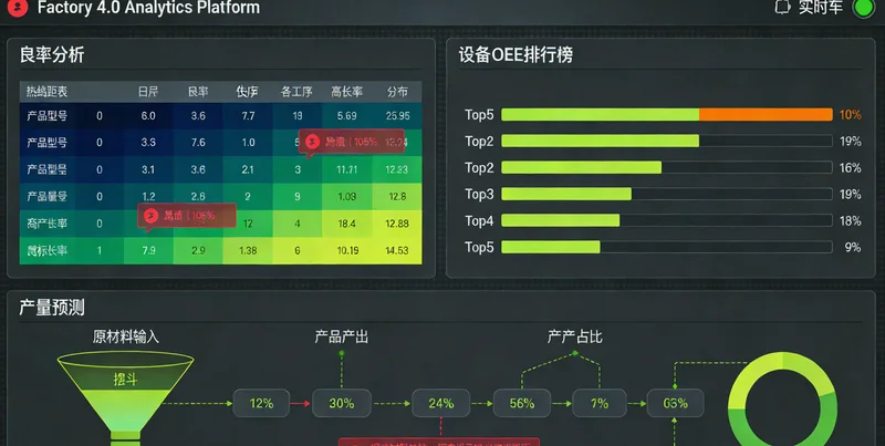 电脑屏幕上显示着供应链预测系统的可视化数据看板，包含需求预测曲线和库存水位