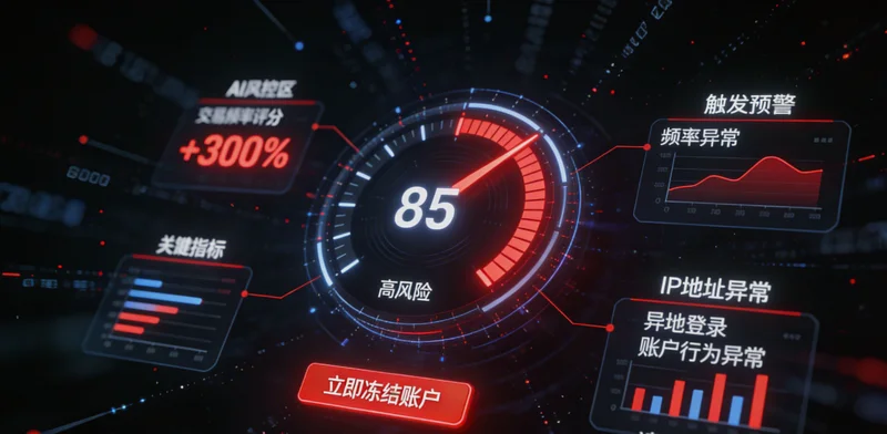 一位信托风控专员面对多个屏幕，桌上堆满纸质报告，表情疲惫