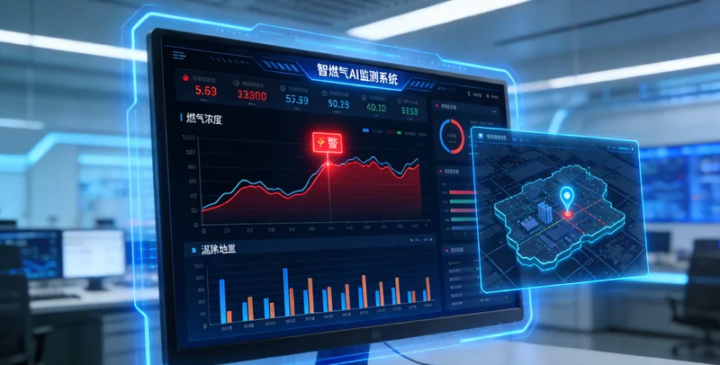 污泥干化车间控制室,显示各种在线监测仪表数据