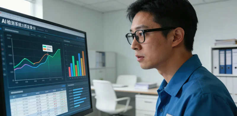 小型拖拉机装配线上，工人正在目视检查零部件