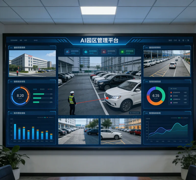 一台集成工业相机和环形光源的AI检测设备,安装在补漆生产线旁。