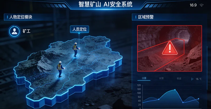 针刺无纺布车间现场,工人正在大型针刺机旁作业,显示人机距离近的场景