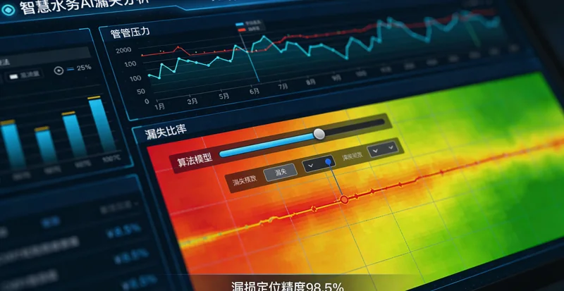 深夜，工作人员在垃圾填埋场边坡打着手电筒进行人工巡查