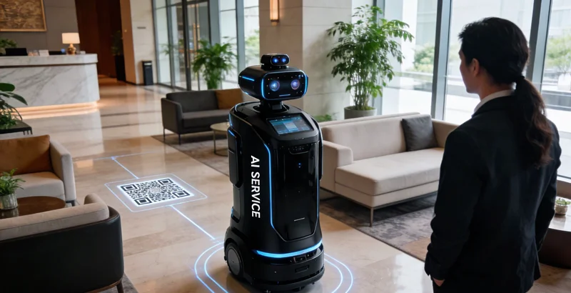 度假村前台员工正向客人展示厚厚的活动手册