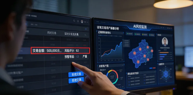 信托公司风控评审会场景,桌上堆满文件,人物表情凝重