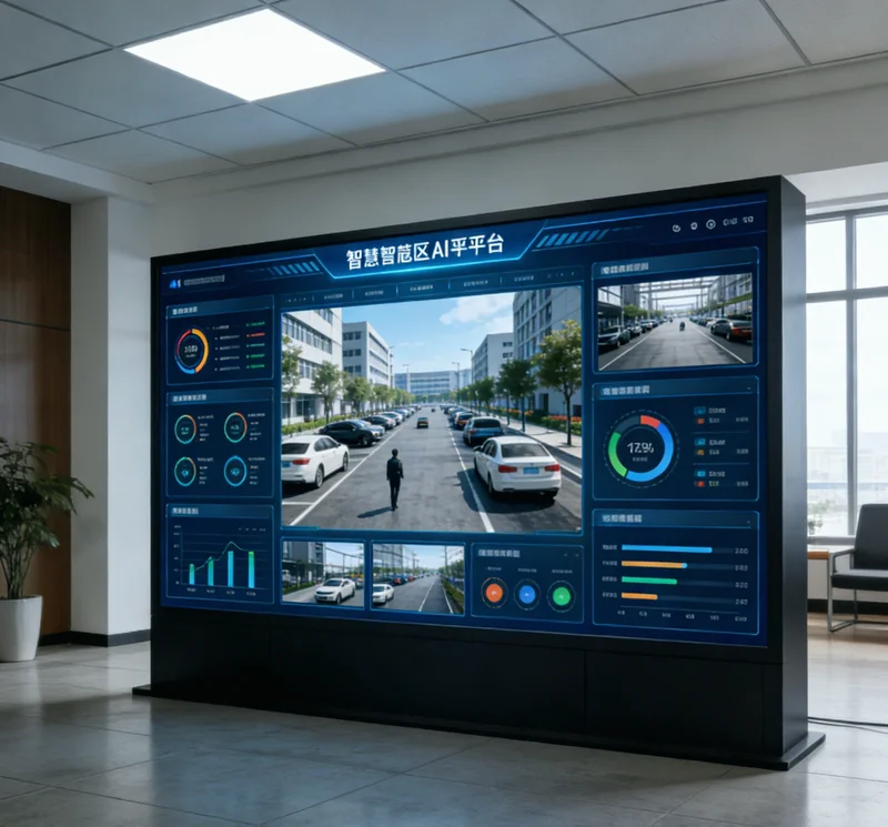 工厂中控大屏显示设备实时健康状态与预警信息