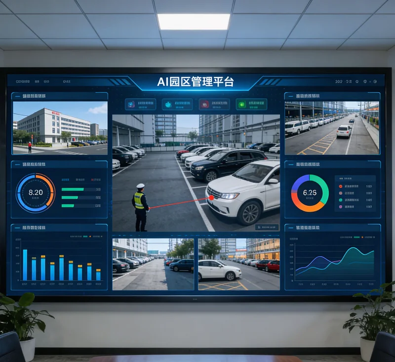 安装在纸箱生产线上的AI视觉检测系统,屏幕显示实时检测结果