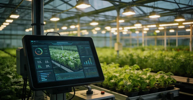 工程师正在油气处理厂的压缩机上安装振动传感器