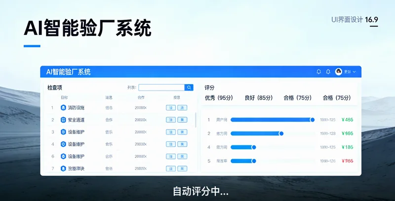 清洁电器装配线上的人工目检工位，工人正仔细检查产品
