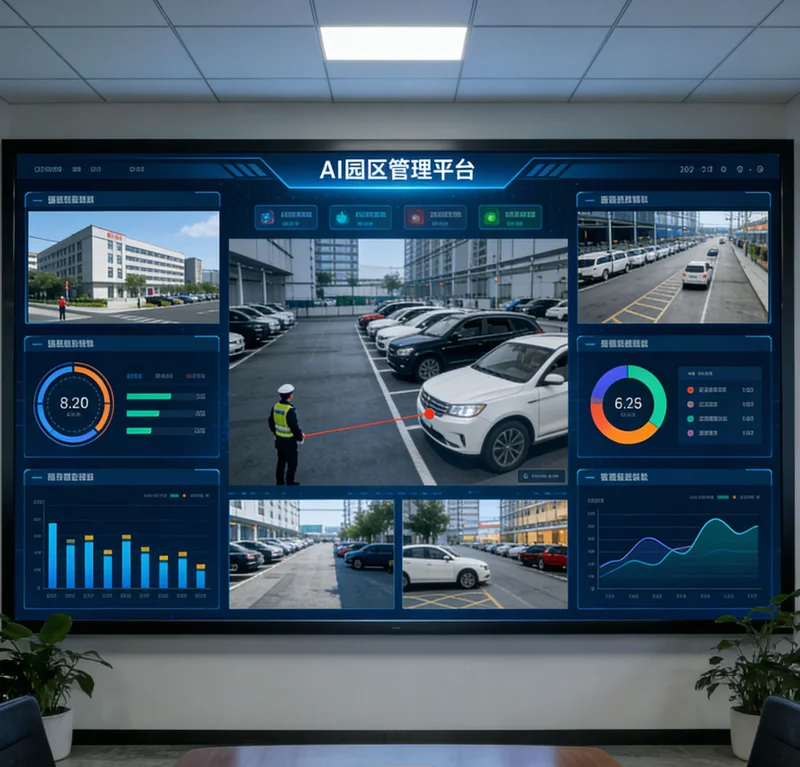 AI视觉检测系统硬件(相机、光源、工控机)示意图