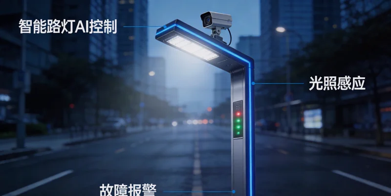 深夜换电站内景，后台电脑屏幕显示设备离线报警提示