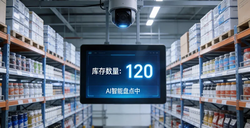 船厂仓库内，工人正在手动清点堆放的钢板和管材