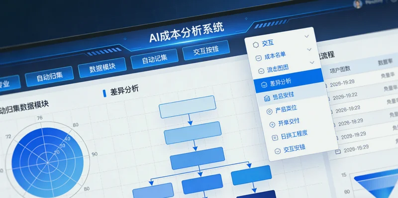 一张图表，展示乡村公路设计环节的显性成本（人工、软件）与隐性成本（返工、变更、材料浪费）的构成比例
