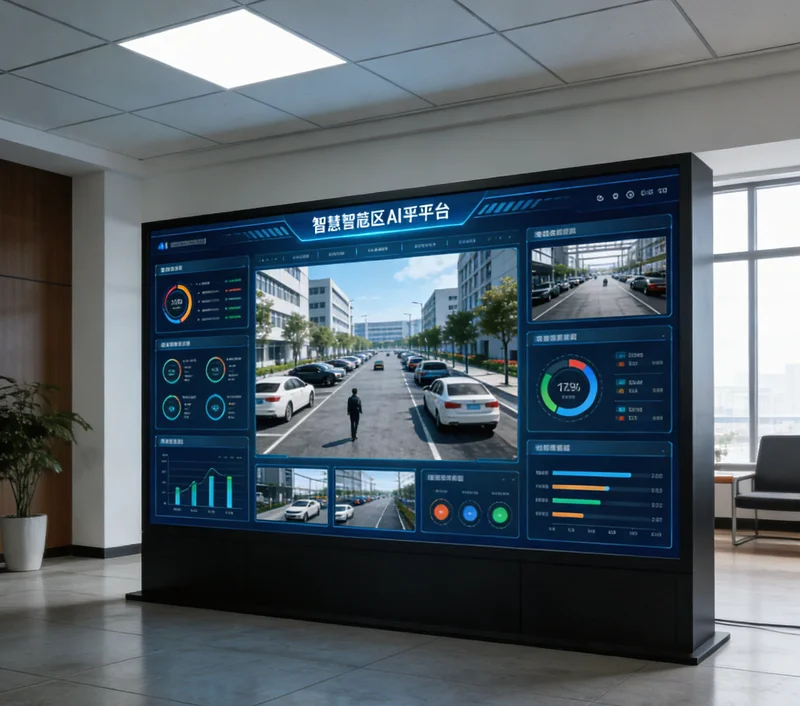 AI库存管理系统界面示意图，展示库存水位、预测采购建议等关键数据