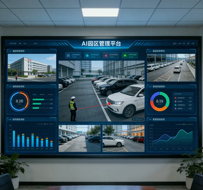 安装在垃圾桶生产线上方的AI工业相机和光源