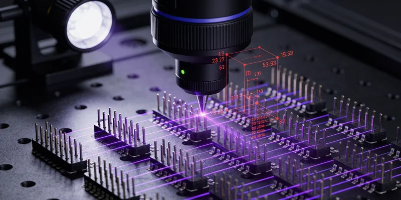 单反相机生产线上高精度自动化设备正在作业