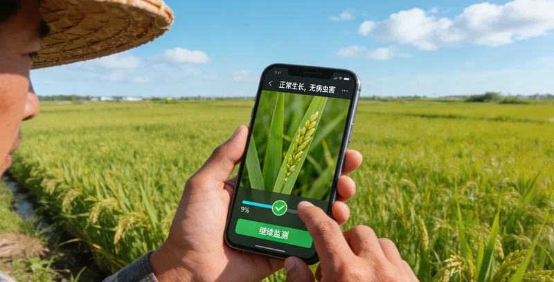 种猪场产房内，针对母猪颈部的精准滴水降温装置特写