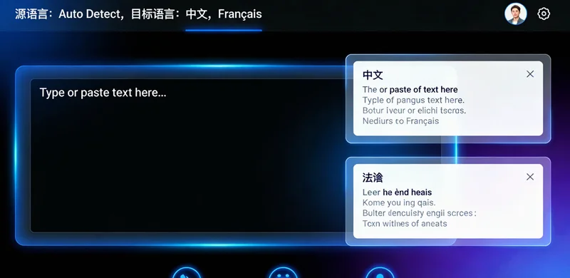 研学团队在博物馆内,一名老师正在使用翻译设备