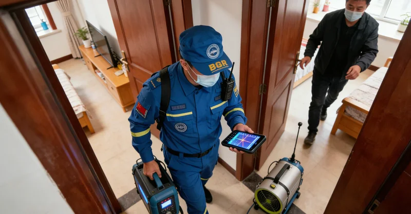 软体家具生产车间一角，工人正在操作，墙上有电表箱