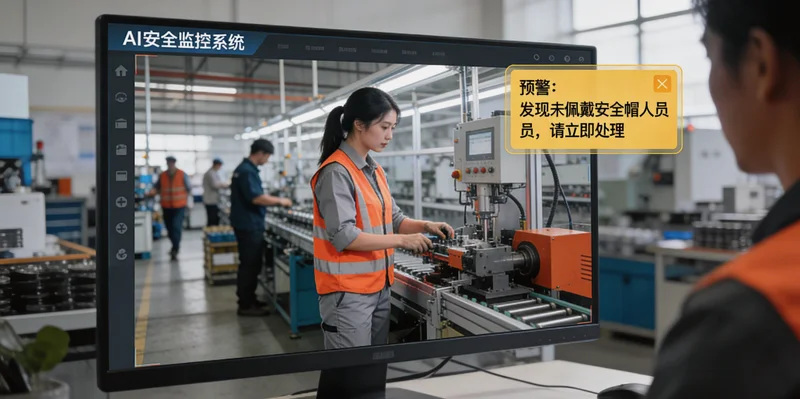 卫生陶瓷车间内,工人在不同工序作业,安全帽佩戴情况不一