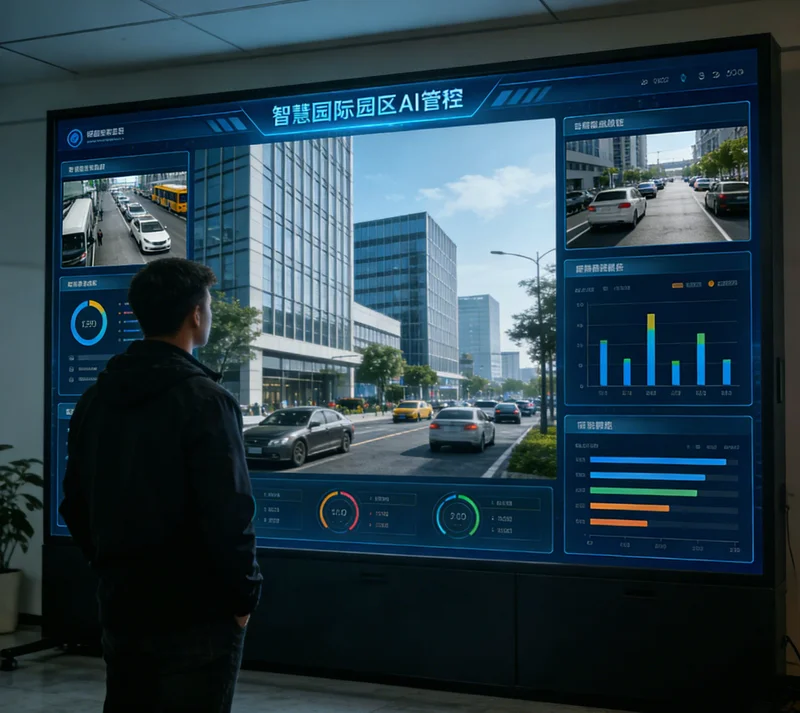 现代化鲍鱼养殖场AI监控系统大屏,显示多个水池实时画面和数据