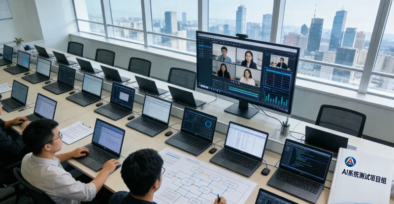 工程师正在为丝印产品调试不同的AI视觉检测光源方案