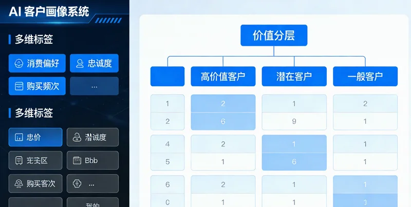 AI系统后台显示的顾客消费偏好分析图表
