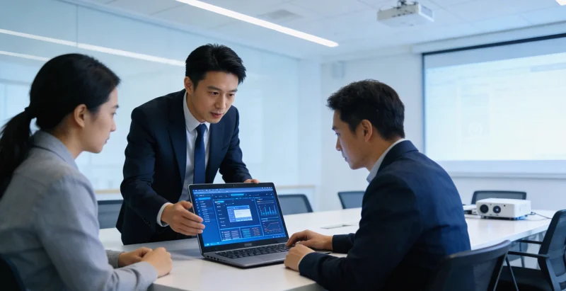 技术工人正在油罐车上安装状态传感器