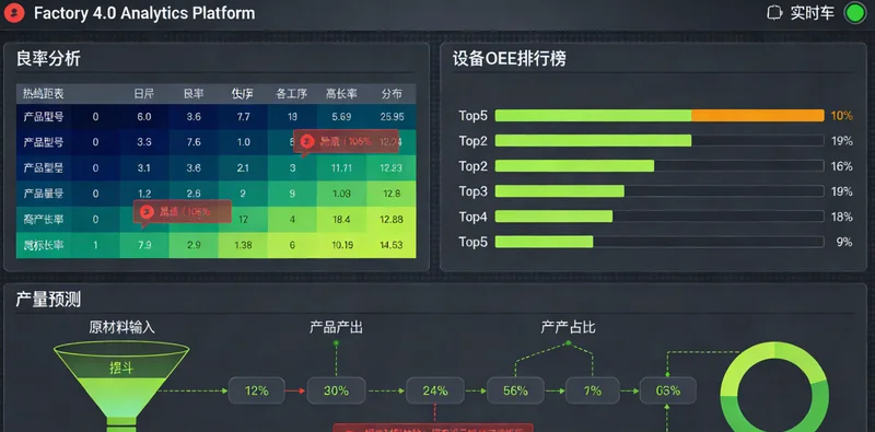 薄板厂退火线车间与能耗数据监控大屏