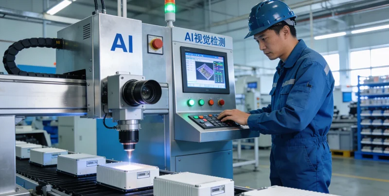 电磁炉生产线上的技术员正在手动调试参数